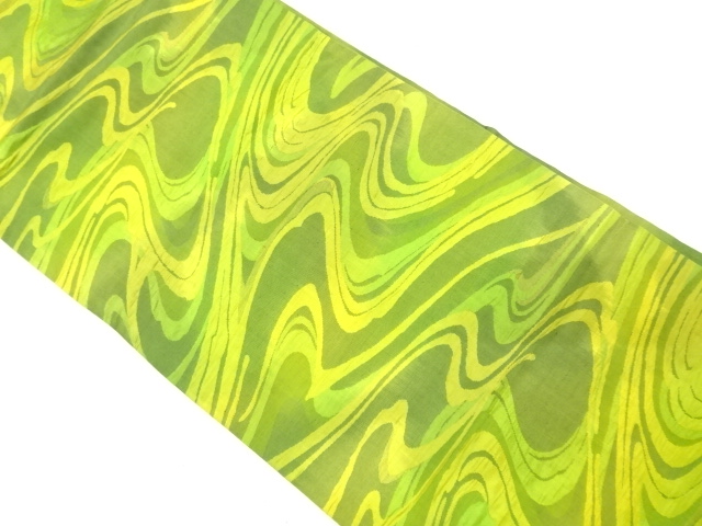 流水模様織り出し　紬　名古屋帯